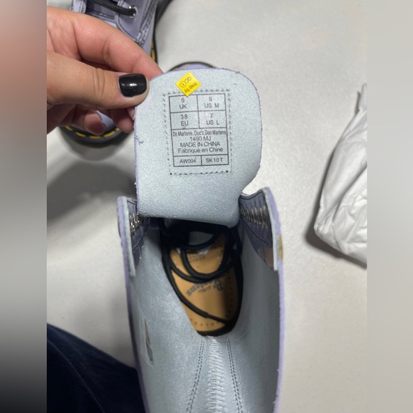 NWT New Marc Jacobs x Dr. Martens Redux Grunge Collection Leather Boot In Lilac - Picture 7 of 12